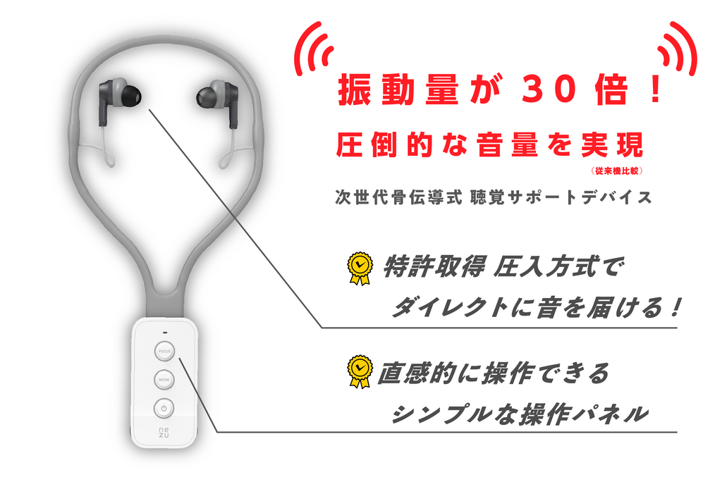 【新商品】骨伝導集音器 Vibone nezu HYPER(バイボーン ネズ ハイパー)税込・送料無料