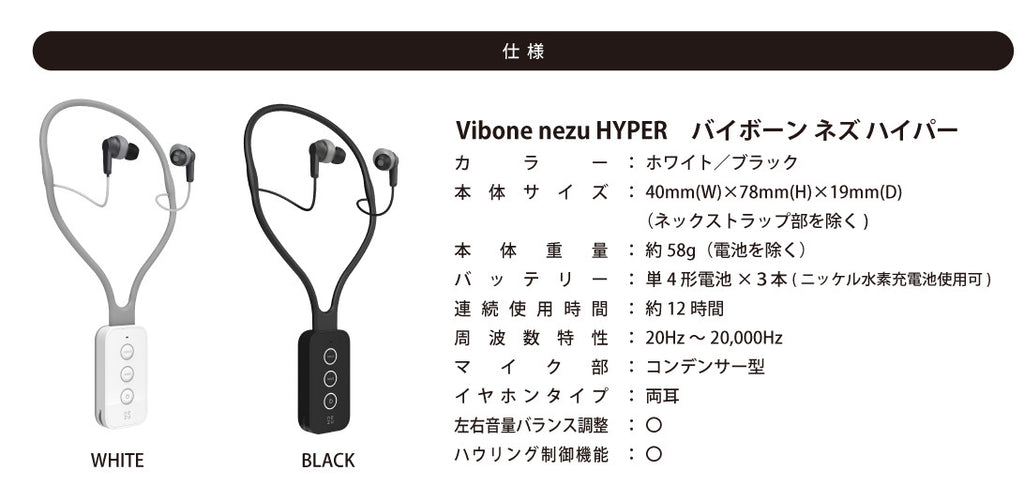 【新商品】骨伝導集音器 Vibone nezu HYPER（バイボーン ネズ ハイパー）税込・送料無料
